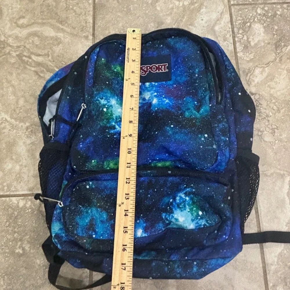JanSport Doubleton Galaxy Space Backpack Blue Green JS0A7ZNY Kids School Bag
